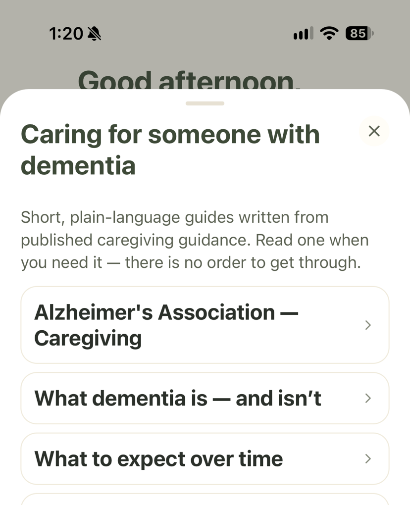 Dementia caregiving guides